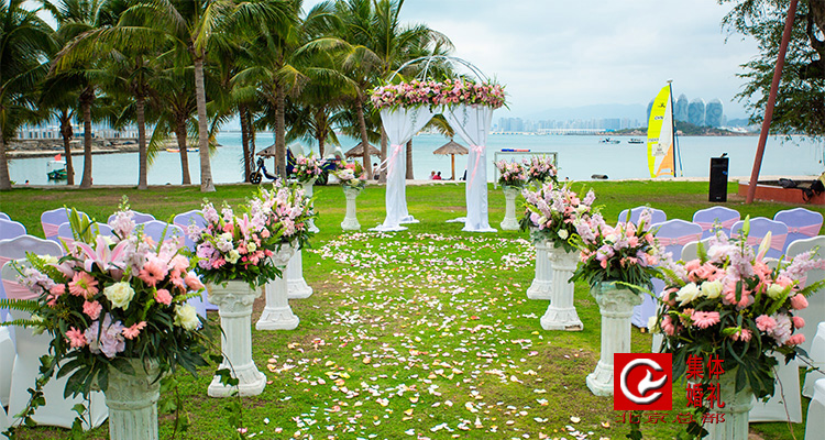 2020年4月25日三亚集体婚礼：第140届浪漫天涯、海南婚礼、草坪婚礼、椰林婚礼